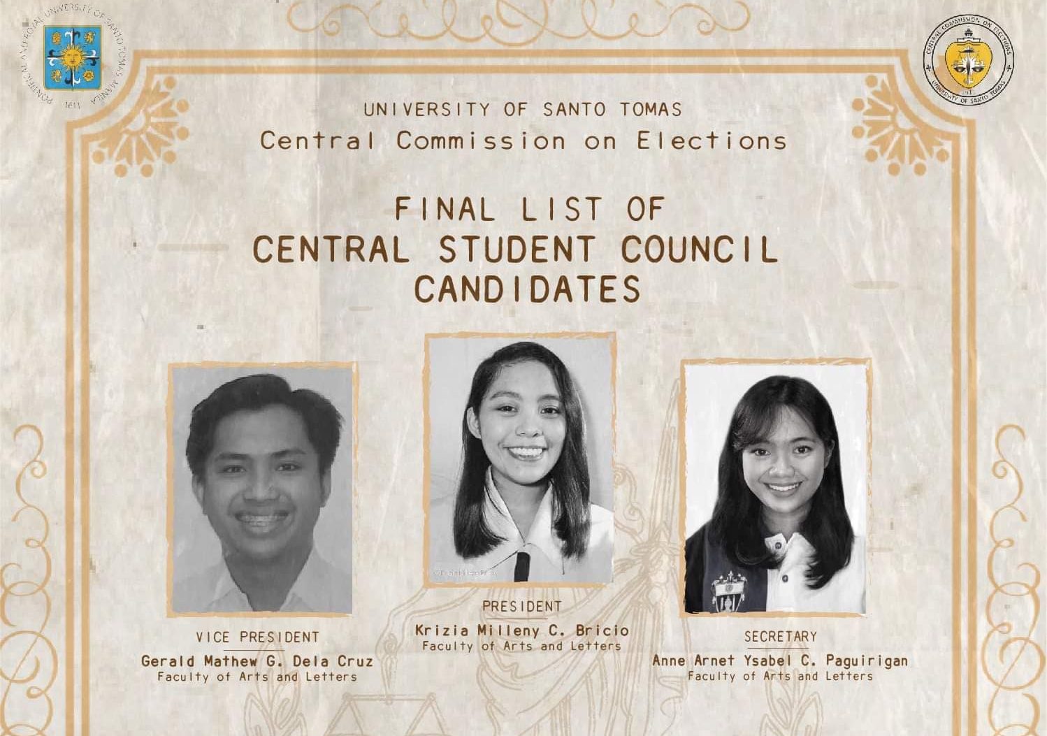 3 Artlets to run unopposed for CSC seats