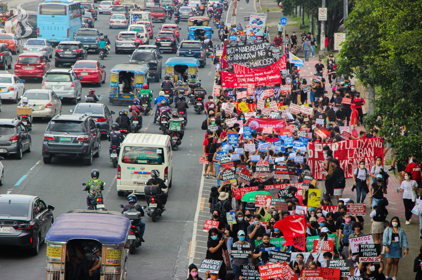 IN PHOTOS: Protesters marched to commemorate the 50th year of Martial Law