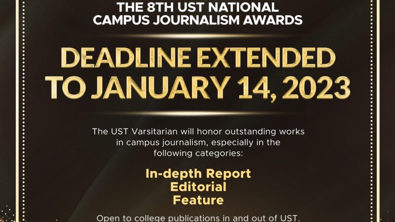 Varsitarian hosts campus journ awards nationwide; deadline extended