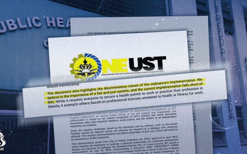 Manila health permit policy to disrupt UST’s smooth functioning, labor coalition warns