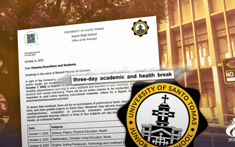 UST JHS imposes academic break after rise in sick students, faculty