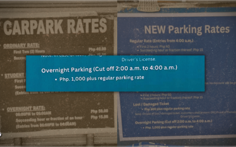 UST Carpark to charge P1,000 for overnight parking under new management