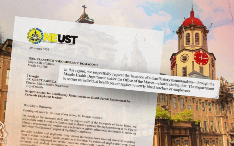 UST workers groups urge Manila to issue memo on amended health permit policy
