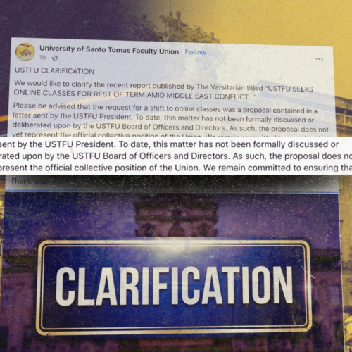 USTFU: Proposal to hold online classes to ease impact of oil price hikes not agreed upon by whole union