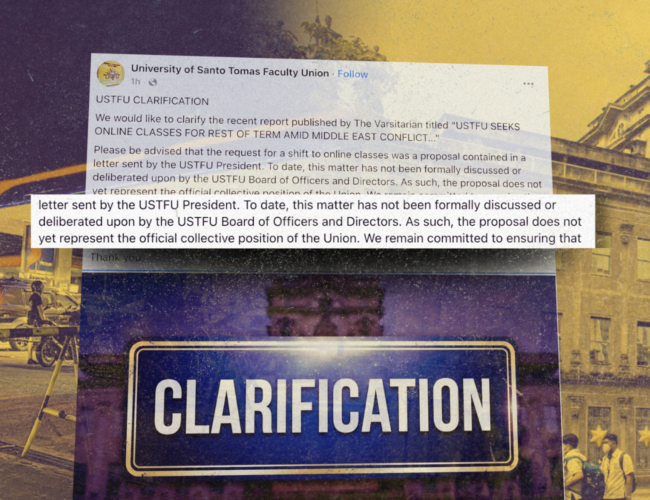 USTFU: Proposal to hold online classes to ease impact of oil price hikes not agreed upon by whole union