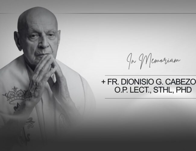 Former UST administrator Fr. Dionisio Cabezon, O.P. dies at 95
