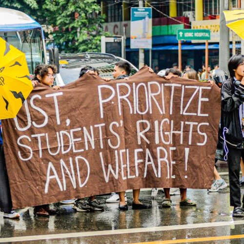 Activists urge UST to defend right to protest as students face charges over PAF exhibit rally
