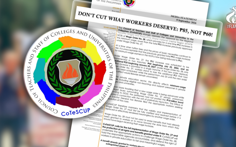 Faculty unions slam new NCR wage order, seeks full implementation of previous wage hike