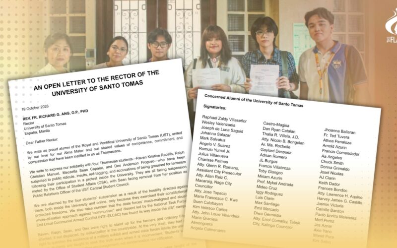UST alumni urge rector to uphold the rights of suspended student activists